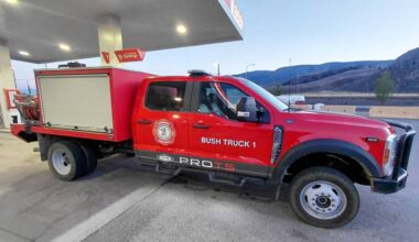 Crew from Barriere Fire Rescue who were on their way to Lytton on June 19 put out a grass fire near Ashcroft on their way through, preventing it from spreading in high winds. (Josh White)