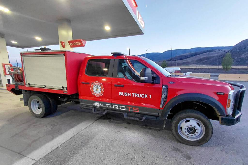 Crew from Barriere Fire Rescue who were on their way to Lytton on June 19 put out a grass fire near Ashcroft on their way through, preventing it from spreading in high winds. (Josh White)