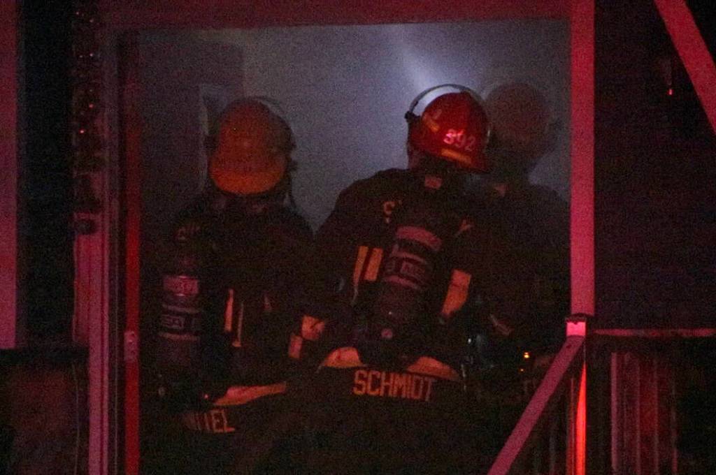 Surrey Fire Service crews fought a house fire in the 13300-block of 87A Avenue around 10 p.m. Sunday (July 5). (1st Due Media/Contributed to Peace Arch News)