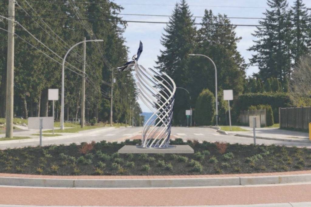 The City of Surrey will pay artist Jessie Sohpaul $195,000 for a public art piece called Igor takes Flight at the roundabout at 132 Street and 60 Avenue. (surrey.ca)
