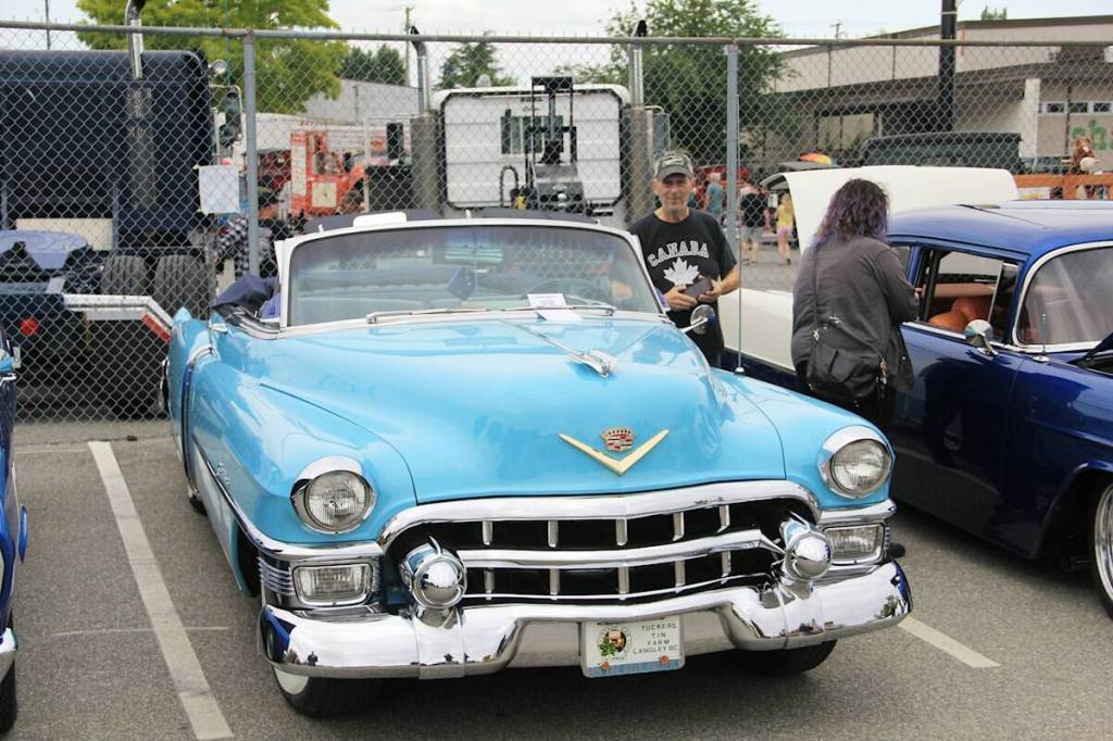 A man inspects a 1953 Cadillac convertible at the 2025 Hot Rod Saturday car show held at Elements Casino. The 2026 event returns July 11. (Photo: Malin Jordan/Cloverdale Reporter)