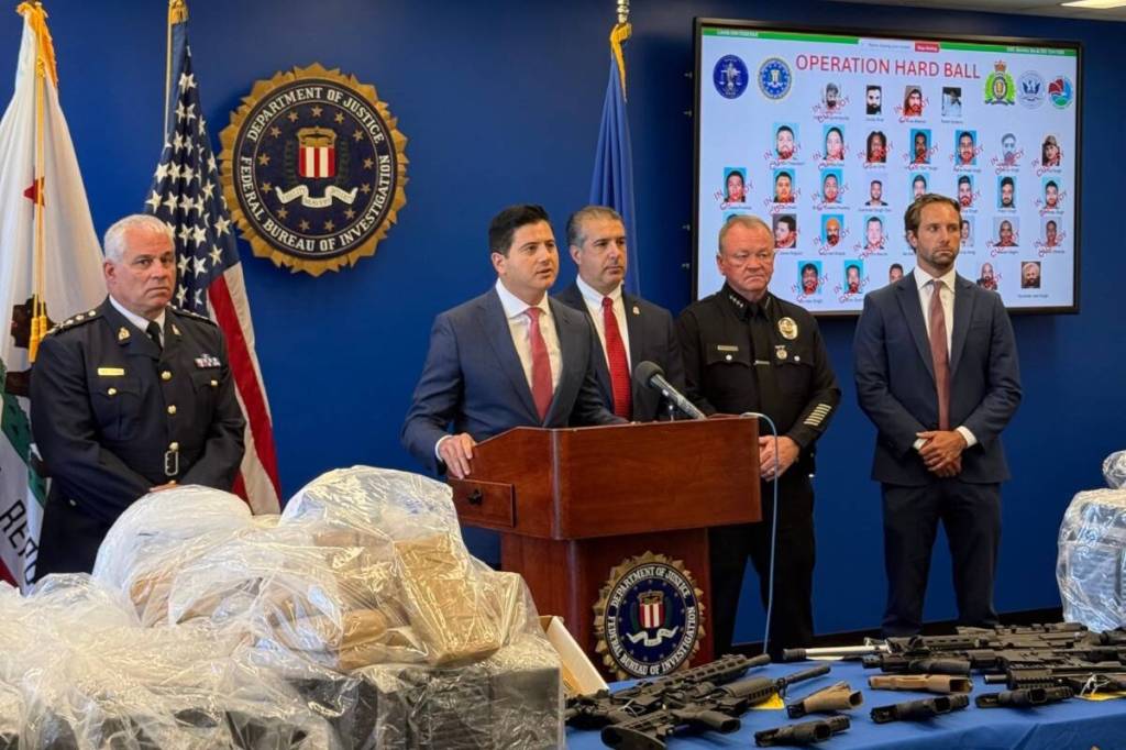 First assistant attorney for the Central District of California speaking to the media at a press conference on July 7, 2026, in Los Angeles, where the charges were announced. (@USAO_LosAngeles/ x.com)