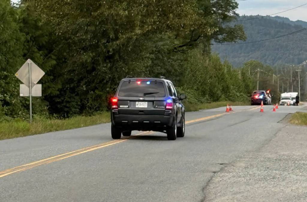 Emergency crews attended a fatal crash on Townshipline Road in Abbotsford on Tuesday evening (July 7). (Abbotsford Police Department Photo)