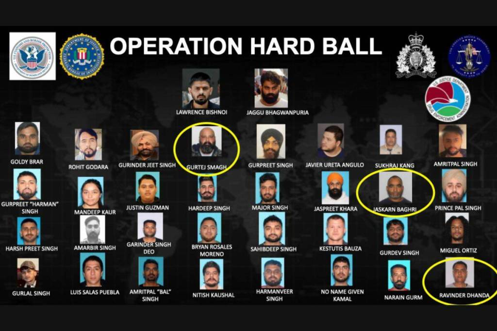 34 individuals indicted in connection with Operation Hardball. (U.S. Attorney’s Office – Central District of California/ Contributed to Surrey Now-Leader)