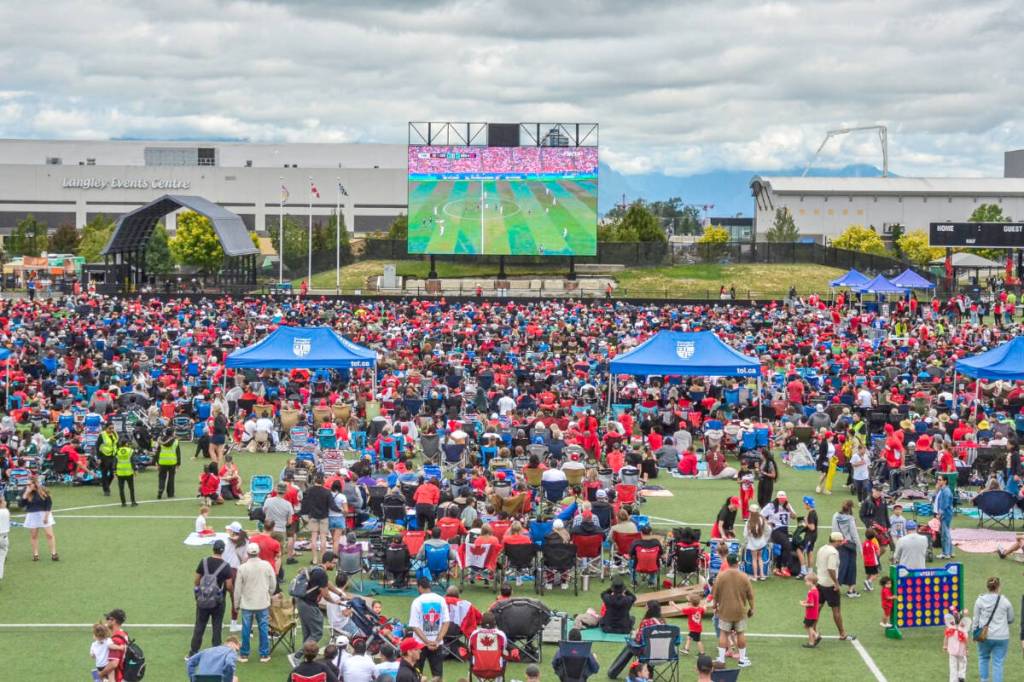 A World Cup watch party was held Saturday at the Stadium at Langley Events Centre, just a few hours before Vancouver FC took to the pitch and beat Toronto, 4-0. (CPL/Special to Langley Advance Times)