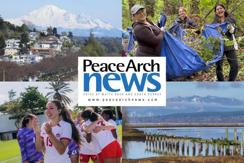 A glance at what’s happening in and around White Rock and South Surrey. (Clockwise from top left: Tom Kirstein photo, Contributed photo, Lydia Stark photo, Contributed photo).