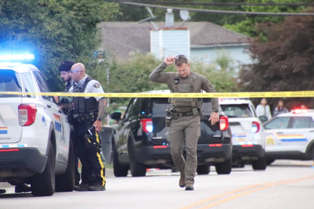One man was injured after an officer-involved shooting that happened in Surrey Wednesday night (July 8) between a Surrey RCMP Provincial Operational Support Unit (SPOSU) officer and man who allegedly had an edged weapon. (1st Due Media/Contributed to Peace Arch News)