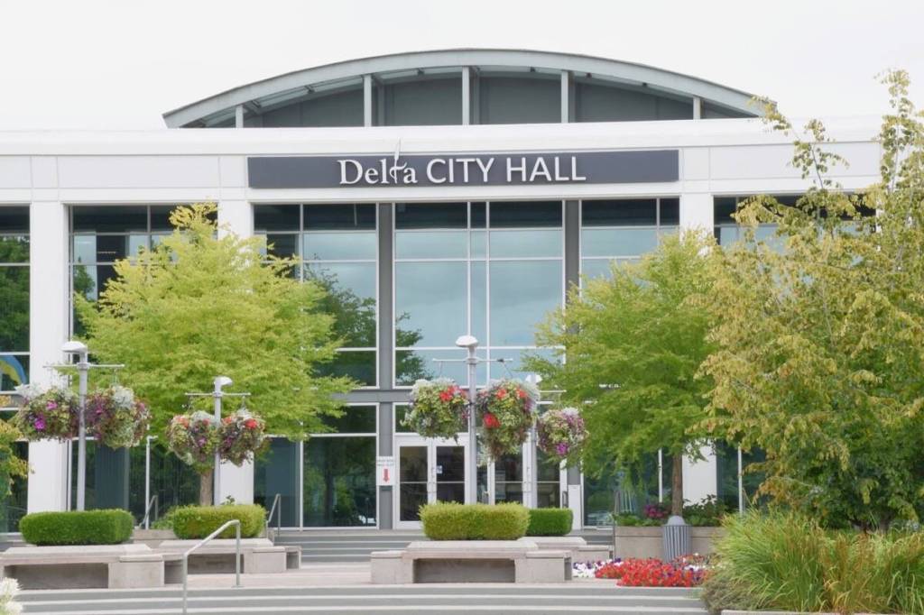 Delta city hall. (James Smith/North Delta Reporter photo)