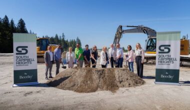 A recent Beedie groundbreaking in Surrey’s South Campbell Heights means more than one million square feet of industrial space is on its way to the neighbourhood, as well as a yet-to-be-identified tenant that is a “prominent player in the automotive industry.” (Jayden Beedie/Contributed to Peace Arch News)