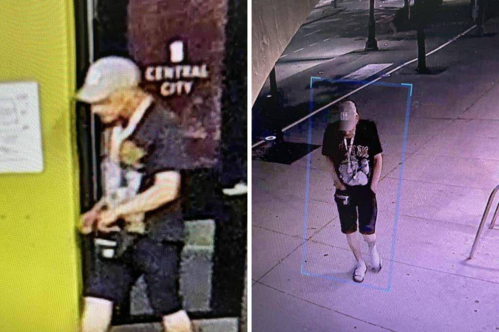The suspect is described as a Caucasian male, 45-65 years old, with short hair and a slim build. (Surrey Police Service)