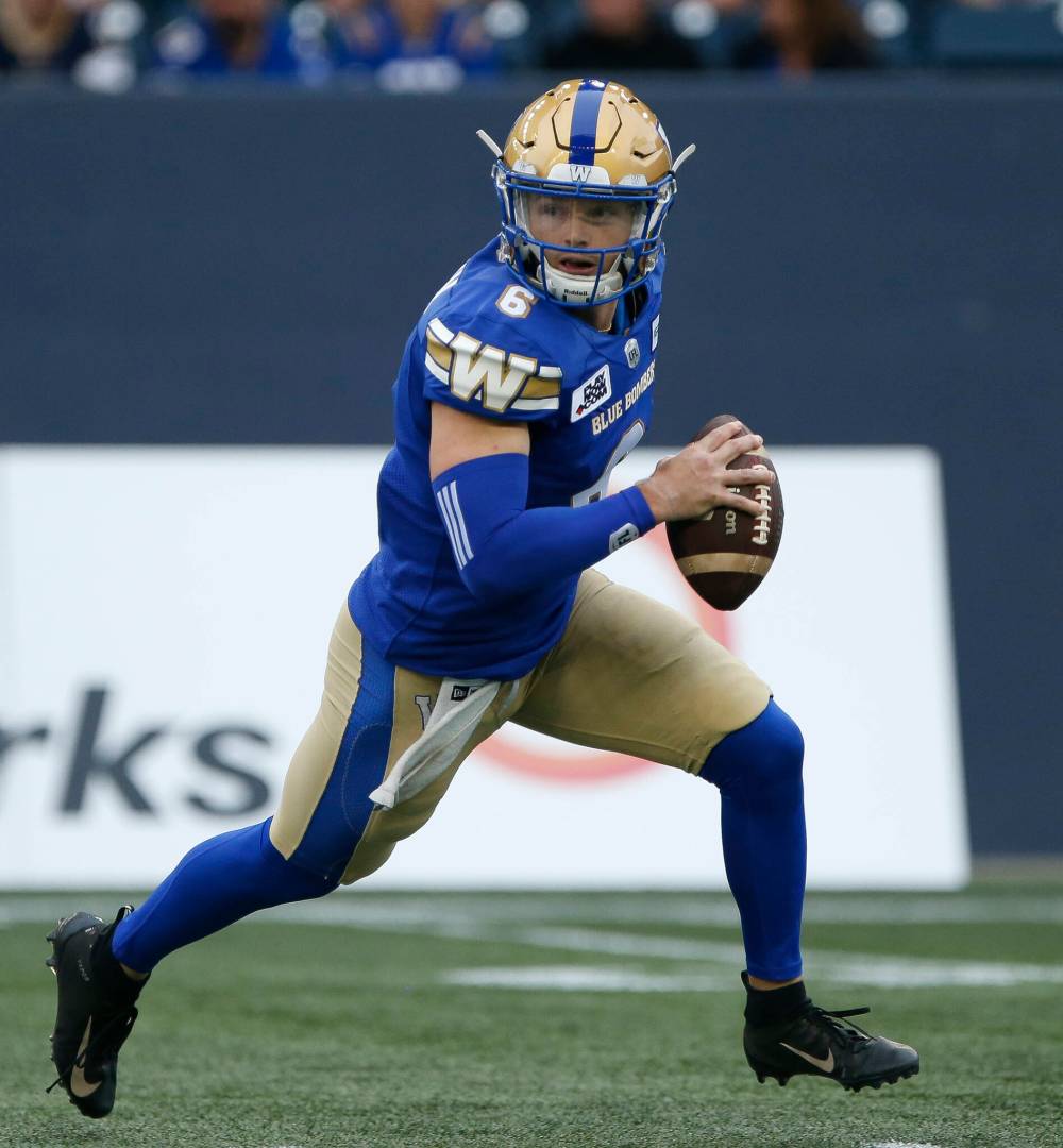 John Woods / THE CANADIAN PRESS FILES
Winnipeg Blue Bombers quarterback Dru Brown has no ill will for the Ottawa Redblacks, but is happy to be back with his old club.