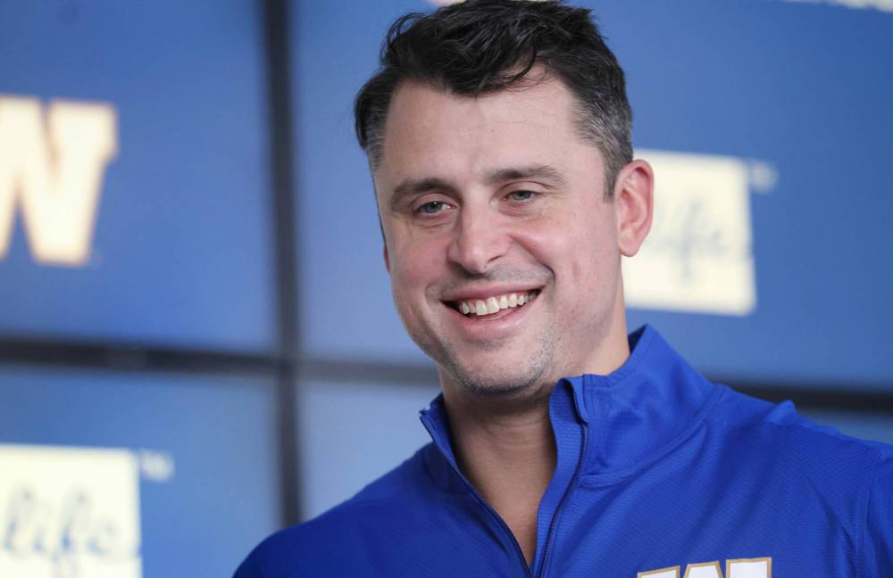 RUTH BONNEVILLE / FREE PRESS
The Winnipeg Blue Bombers Quarterback Zach Collaros, holds press conference in the Press Room at Princess Auto Stadium Tuesday.