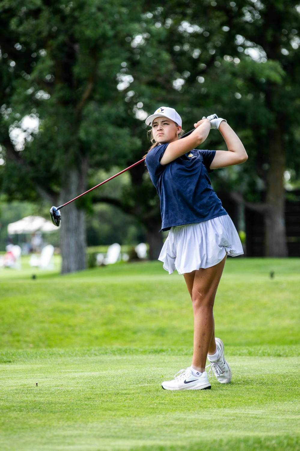 MIKAELA MACKENZIE / FREE PRESS
St. Charles Country Club’s Camryn Thomas took the lead after Round 2 of the Junior Championships at Pine Ridge on Wednesday.