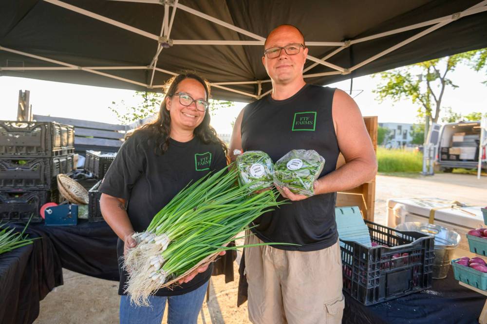 Mike Sudoma / Free Press
Charlene and Brian Penner of FTF Farms are in their third year as vendors at St. Norbert Farmers' Market.