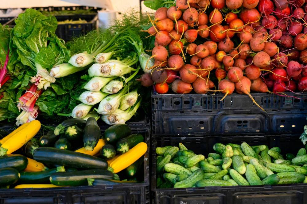 Mike Sudoma / Free Press
A variety of farm fresh veggies on display at ET Farms booth Saturday morning.