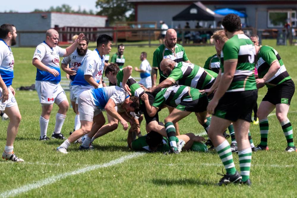 AVERY PLATT PHOTO
The Winnipeg Wanderers clashed against the Winnipeg Assassins during the club’s centennial anniversary weekend this month.