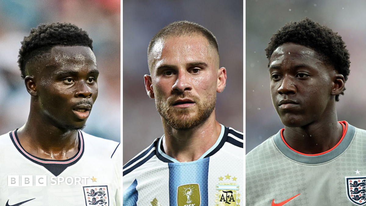 A split picture of Bukayo Saka, Alexis Mac Allister and Kobbie Mainoo