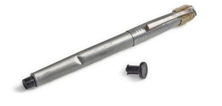 Buzz Aldrin’s silver plastic Duro Rocket pen
