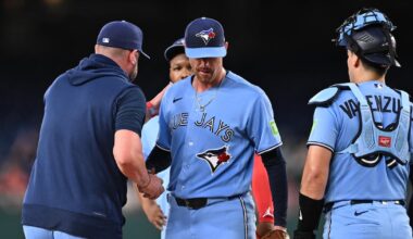 Toronto Jays’ Shane Bieber pulled in first inning vs. Washington Nationals after issuing six walks