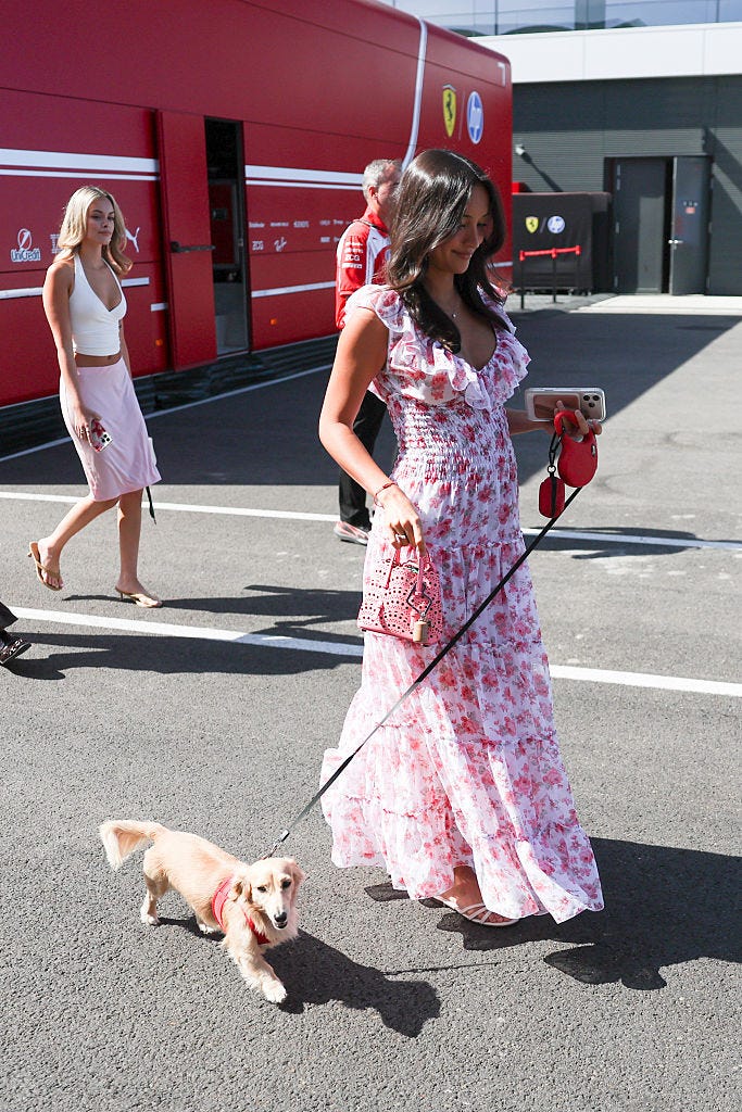 F1 Hungarian Grand Prix 2026 Practice 3 alexandra leclerc with her dog leo before third practice ahead of the formula 1 hungarian grand prix at hungaroring in budapest, hungary on july 25, 2026 photo by jakub porzyckinurphoto via getty images