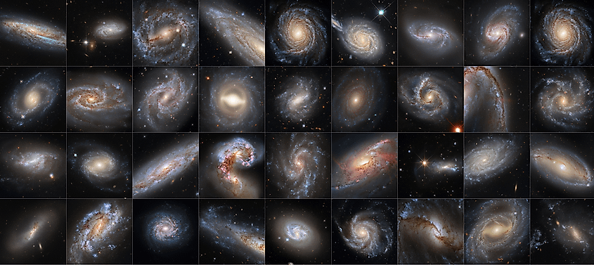 These Hubble images show galaxies that host Cepheid variable stars and supernovae, two key distance markers used to measure the universe's expansion rate.