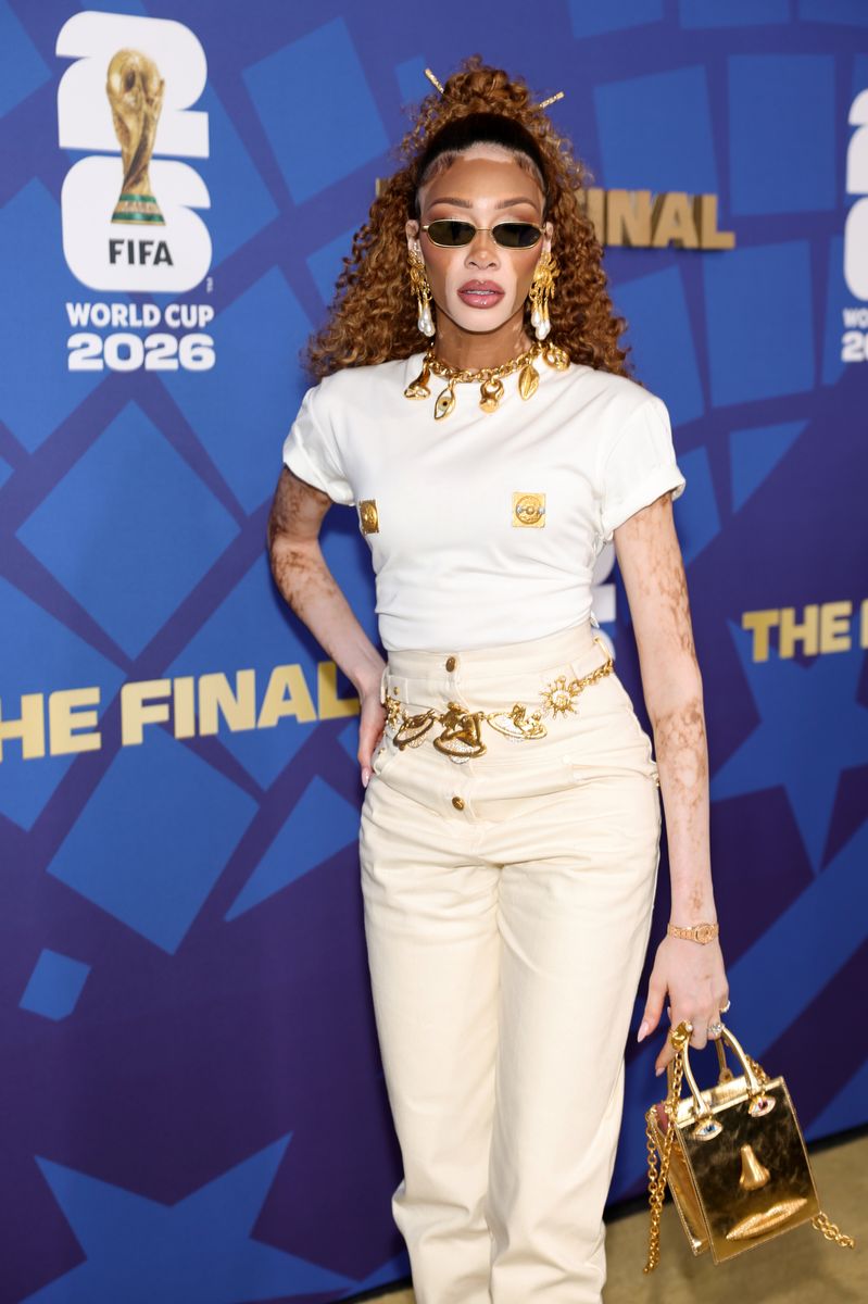 Winnie Harlow at the FIFA Gold Carpet before the FIFA World Cup 2026 Final match between Spain and Argentina
