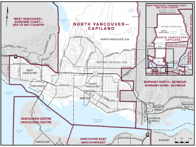 North Vancouver-Capilano, riding map