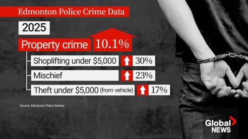Edmonton’s overall crime rate up in 2025, but decrease in violent offences