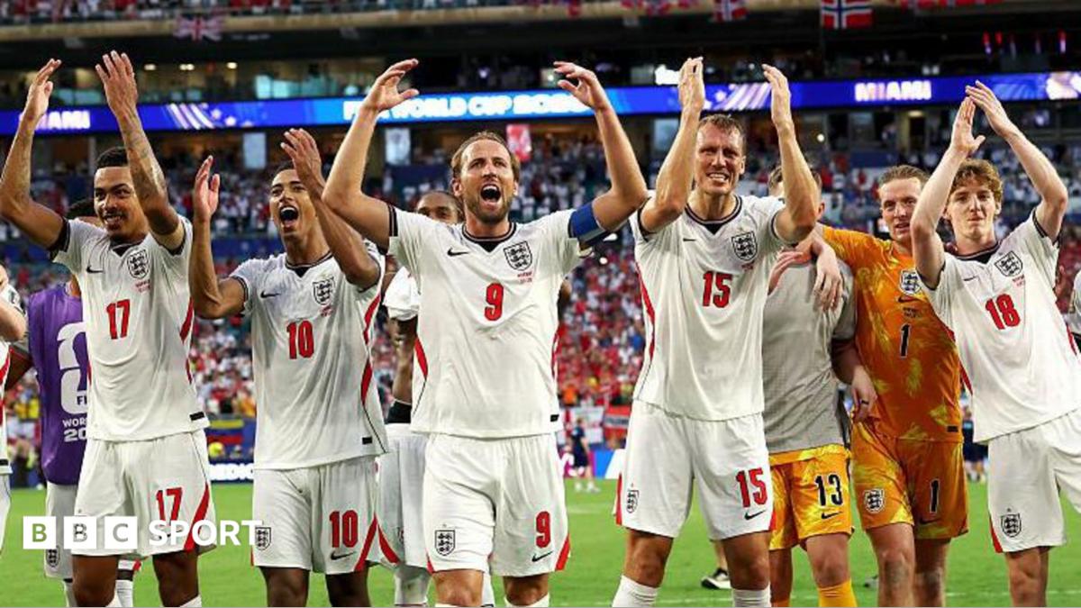 England players celebrate reaching the World Cup semi-final