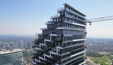 Crown Materializing, Crane Dematerialzing at M3, Canada's Tallest Building Outside Toronto