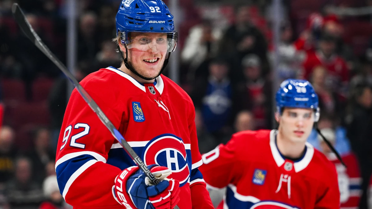 Montreal Canadiens right wing Patrik Laine (92) looks on during warm-up before the game against the Winnipeg Jets at Bell Centre.