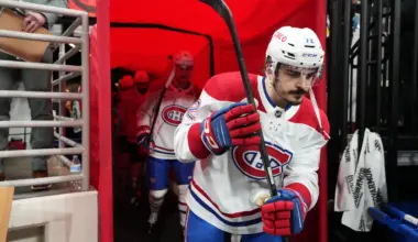 Montreal Canadiens defenseman Arber Xhekaj (72) walks to the ice for warmups before game five of the Eastern Conference Final of the 2026 Stanley Cup Playoffs against the Carolina Hurricanes at Lenovo Center.