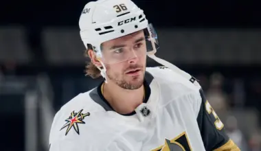 Vegas Golden Knights center Raphael Lavoie (36) warms up before the game against the San Jose Sharks at SAP Center at San Jose.