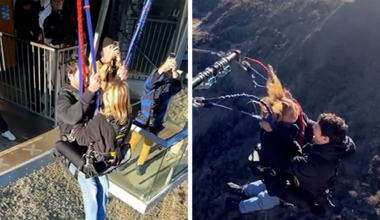 Sydney Sweeney & Scooter Braun Bungee Jump Off New Zealand Cliff Together