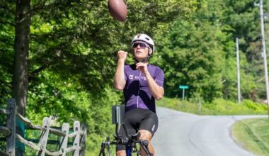 The longest rush attempt ever? Bond Almand ’26 partners with NFL to bike to all 30 NFL stadiums in the USA
