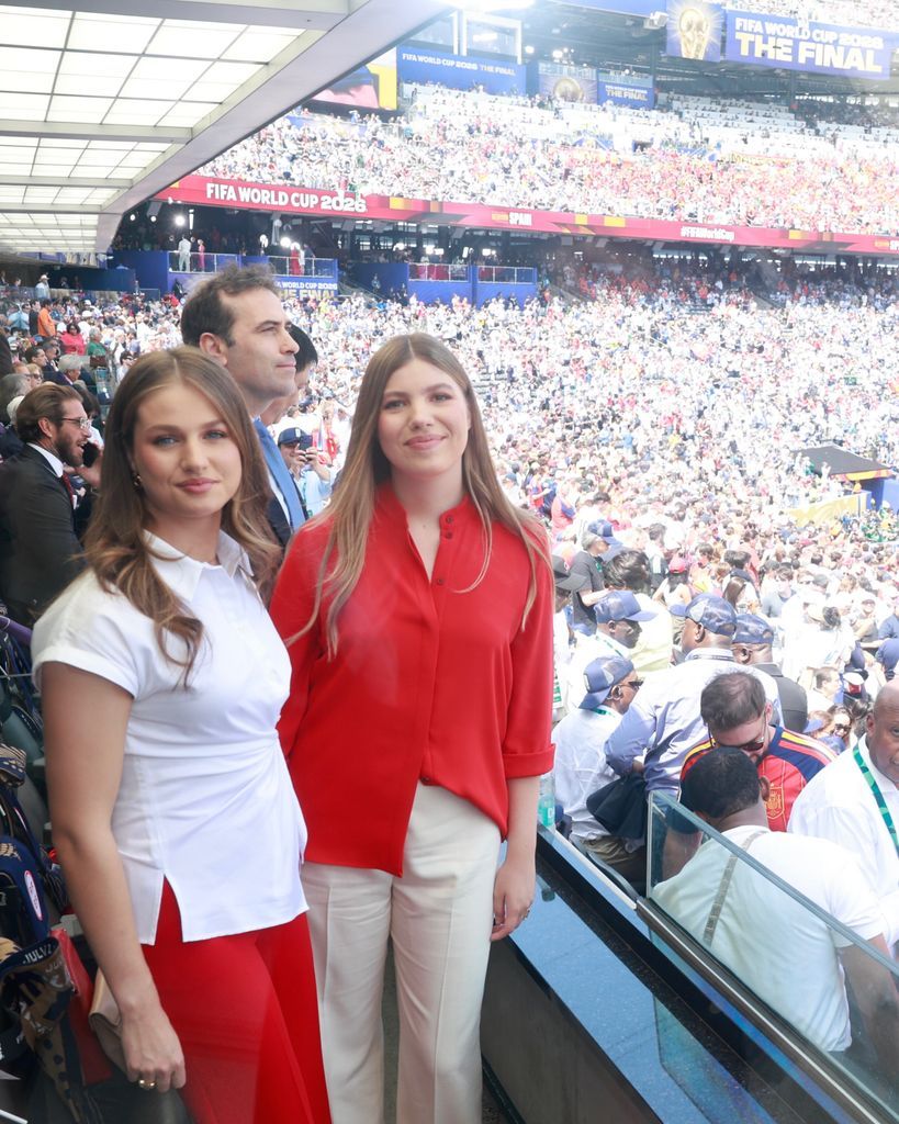 Princess Leonor and Infanta Sofía show their support for Spain’s national team in New Jersey.
