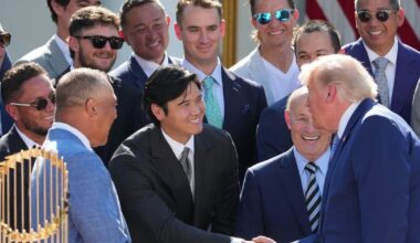 Trump fetes Dodgers at the White House again, saying the team is 'one of the great brands'