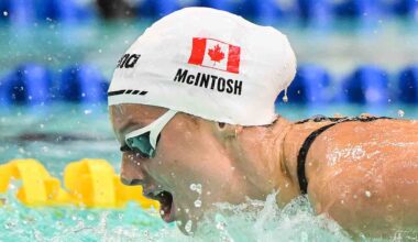 Canada's Summer McIntosh sets world record in women's 200-metre butterfly