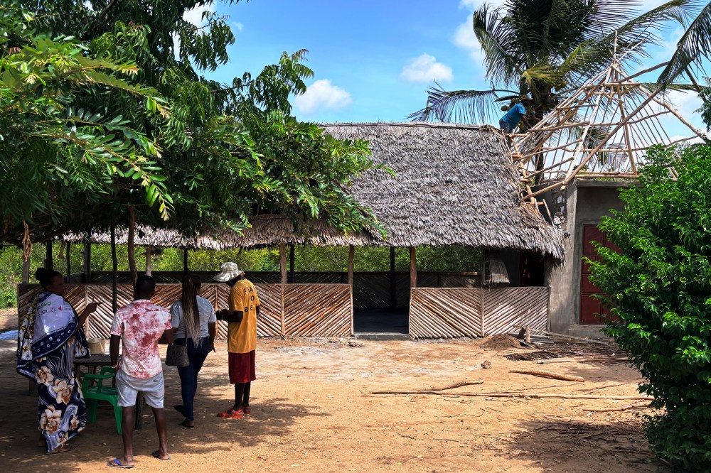 An unfinished restaurant under construction by a women's group led by Nuru Mohammed is seen in Sabaki, Malindi, Kenya, on June 15, 2026. (AP Photo/Allan Olingo)