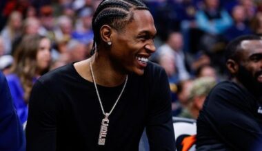 Peyton Watson-Rob Pelinka hug sparks Lakers speculation for Nuggets star | Sports