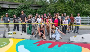 ‘A memory of our combined belonging’: New bridge mural brings neighbours together in East Vancouver