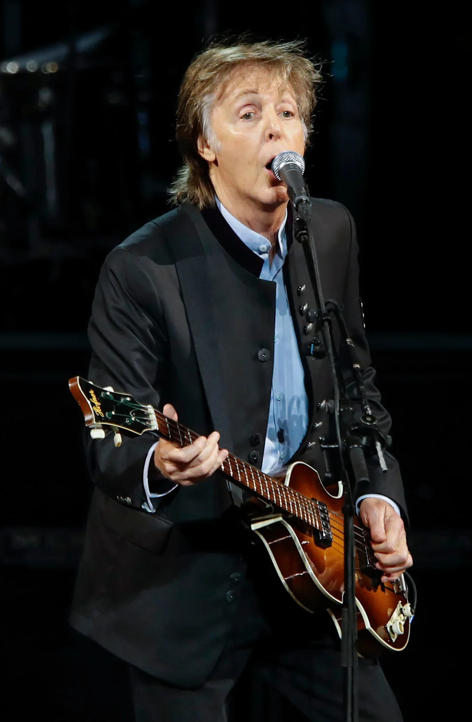 Sir Paul McCartney performs in concert during his One on One Tour at Hollywood Casino Amphitheatre on July 26, 2017, in Tinley Park, Illinois.