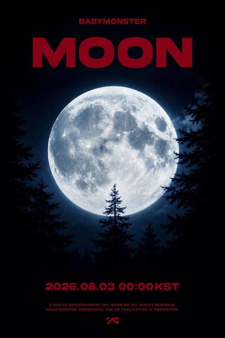  BabyMonster's teaser poster for the upcoming 'MOON' music video / Courtesy of YG Entertainment