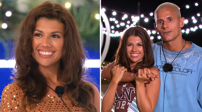 Love Island’s Lola Deal pictured smiling and hugging Seán Fitzgerald.