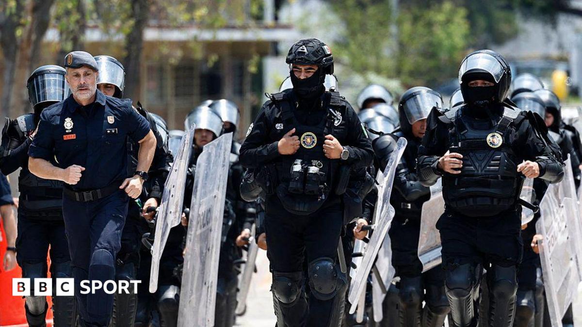 Police take part in crowd control training sessions before the 2026 World Cup
