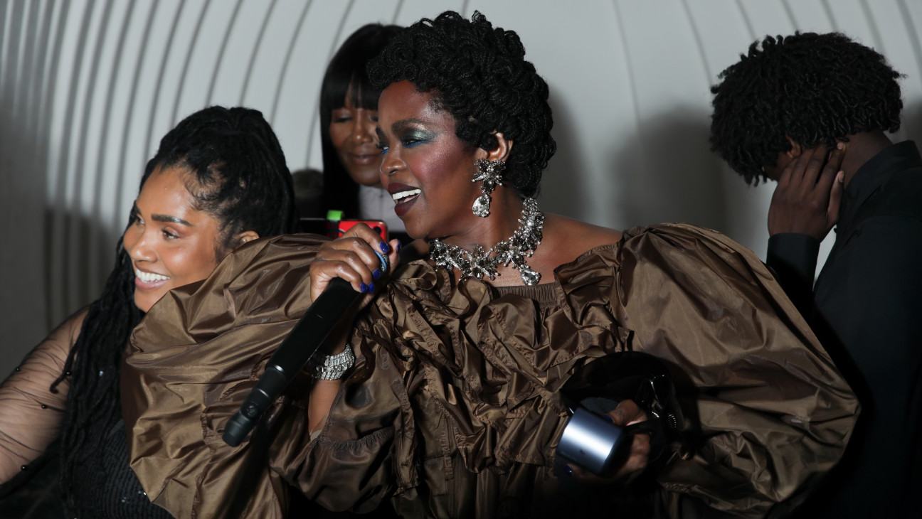 Lauryn Hill performing at a BET Awards afterparty.