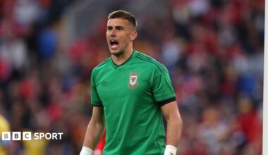 New Manchester United goalkeeper Karl Darlow in action for Wales in June
