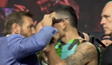 Video: Conor McGregor rips off Max Holloway's sunglasses at first UFC 329 faceoff