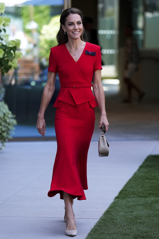 Kate, Princess of Wales at the Wimbledon tennis championships in London, Saturday, July 11, 2026