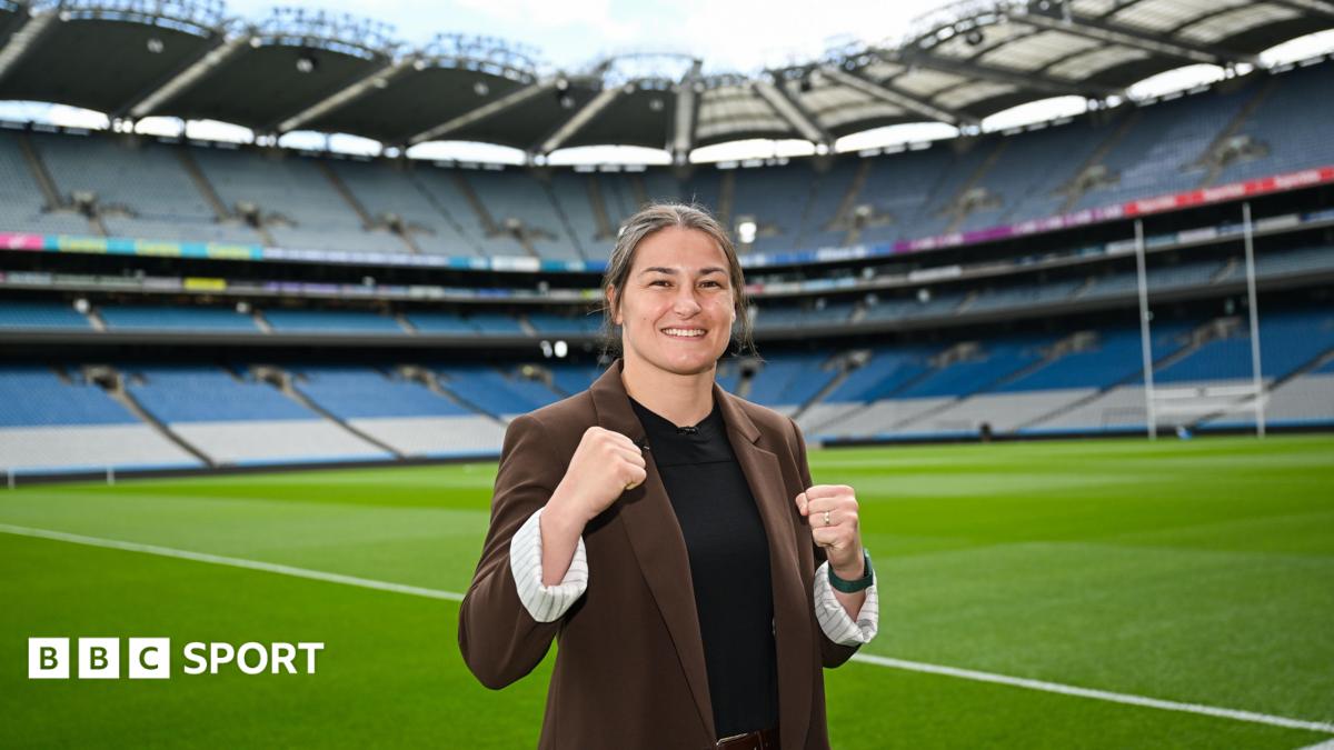 Katie Taylor on the field at Croke Park